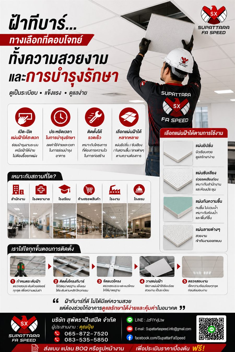 ฝ้าทีบาร์ดูแลง่าย
