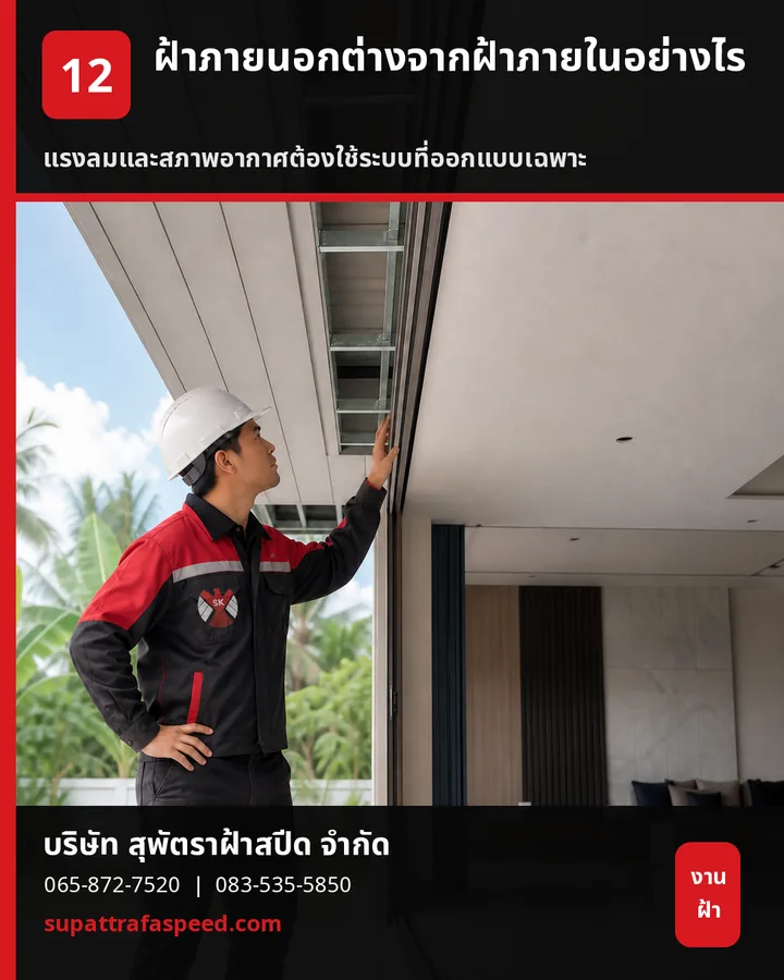 ภาพประกอบบทความ ฝ้าภายนอกอาคารต่างจากฝ้าภายในอย่างไร