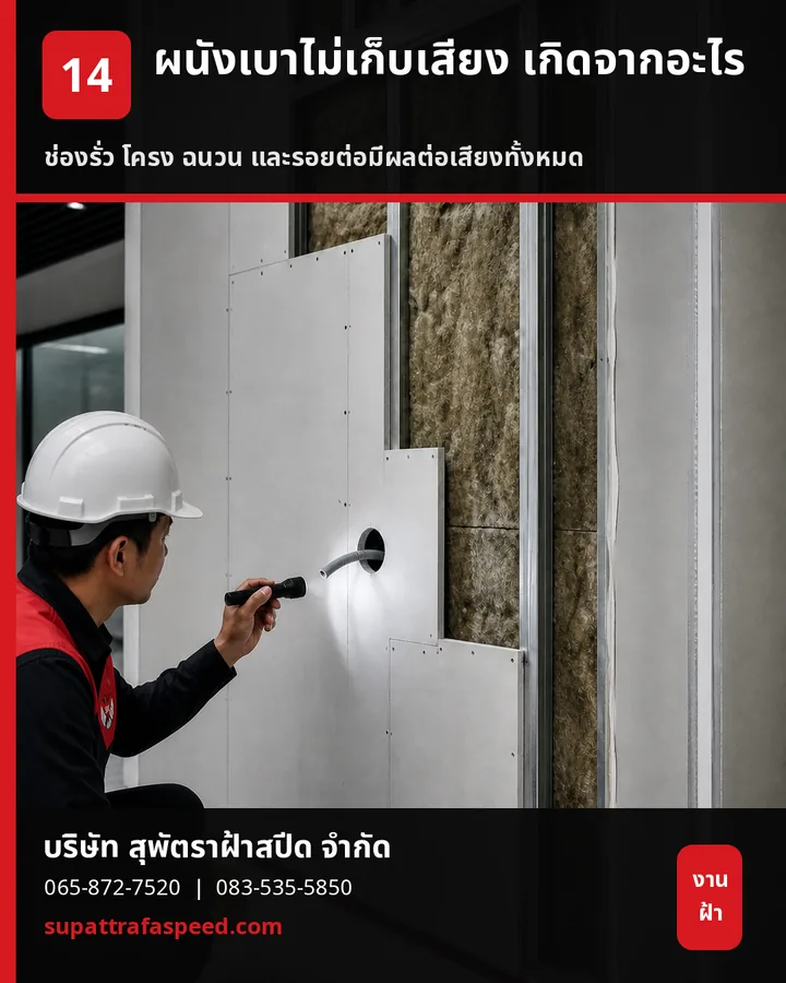 ภาพประกอบบทความ ผนังเบาไม่เก็บเสียง เกิดจากวัสดุหรือการติดตั้ง