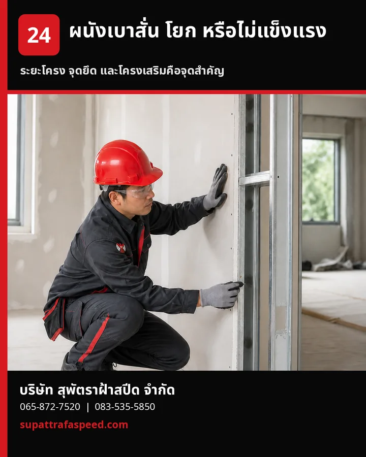 ภาพประกอบบทความ ผนังเบาสั่น โยก หรือไม่แข็งแรง ต้องตรวจจุดไหน